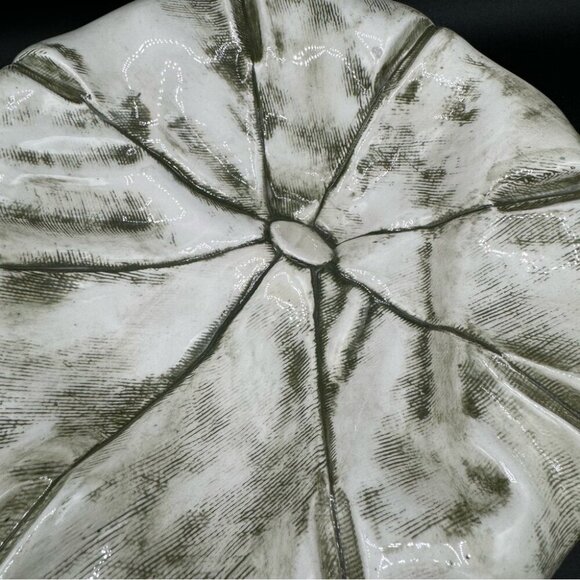 Ceramic Pageboy Newsie Cap for Decor or Trinkets in Green and White 10in - Picture 7 of 15